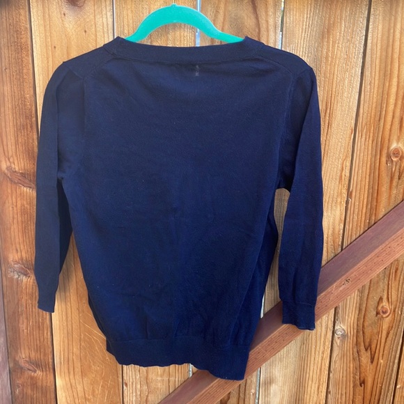 J. Crew Sweater, Navy with Red Anchor Design, Size L. - Picture 4 of 4